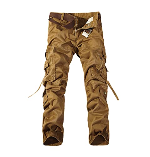 Pantalon cargo militaire homme robuste taille 52 jaune terre résistant