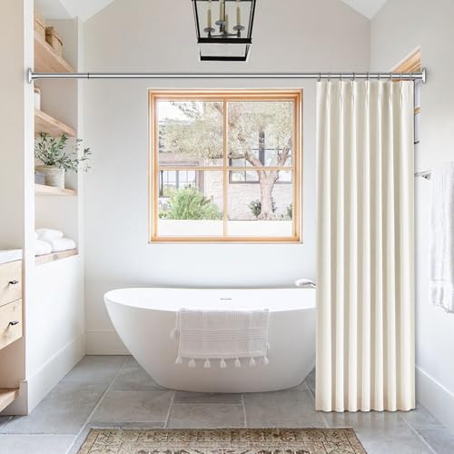 Shower Curtain Rod Square End Shower Rods for Bathroom 32"-92" Stainless Steel No Drilling for Shower Stall Living Room by Tigpengy - Used condition - Image 7