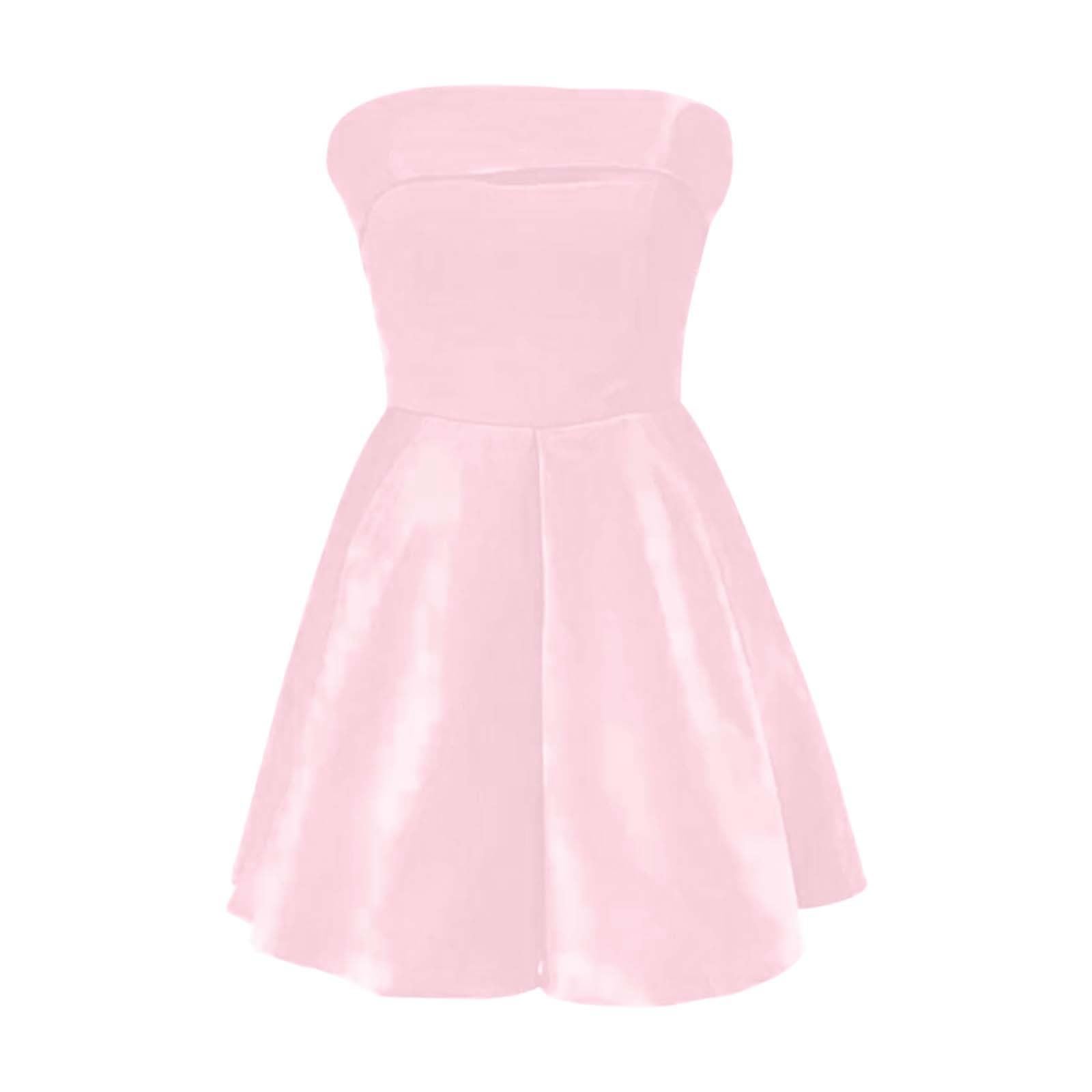 Elegante abito da cocktail senza spalline, a vita sottile, senza maniche, abito corto per feste di compleanno