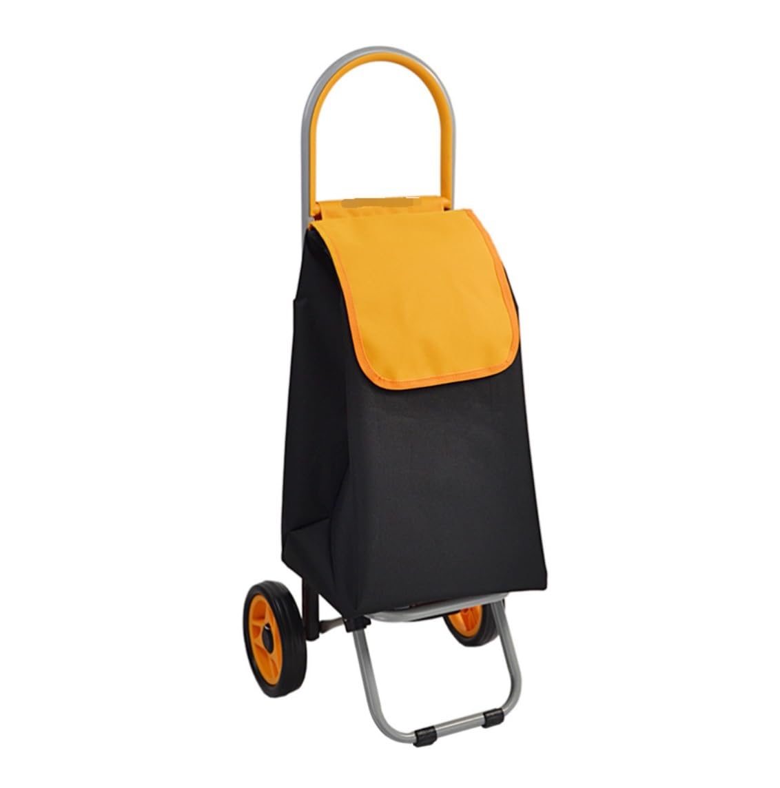 Shopping Trolley Folding Shopping Trolley With 2 Wheels Cart Home Portable Supermarket Elderly Utility Cart(Yellow)