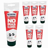 Henkel Colle de montage à coller au lieu de percer   Blanc   Colle puissante pour l'intérieur et l'extérieur   Colle de construction universelle   Colle Resistol haute résistance (6 x 200 g)