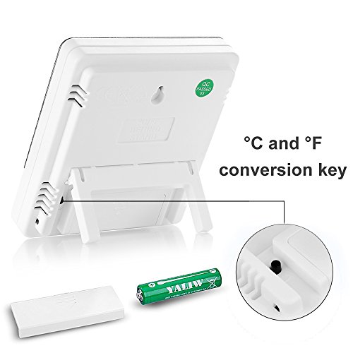 Lanhiem Indoor Digital Thermometer Hygrometer, Accurate Room Temperature Gauge Humidity Monitor with Alarm Clock - Easy to Read, Max / Min Records, LCD Display for Home Office Comfort
