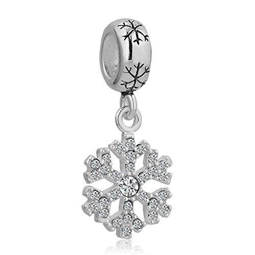 Sug Jasmin Abalorio de plata de ley 925, diseño de copo de nieve, compatible con pulseras europeas Cover