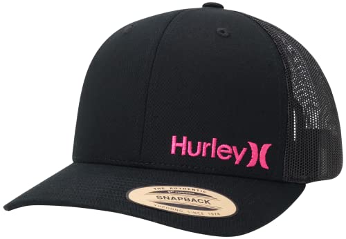 Hurley Men's Cap - Corp Snap Back Trucker Hat, Size, Black/Pink