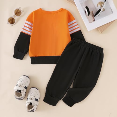 Image of FOCUTEBB Toddler Boy Clothes Baby Boys Fall Winter Outfits Long Sleeve Sweatshirt Top Jogger Pants Set Boys Outfit Set 12M-4T