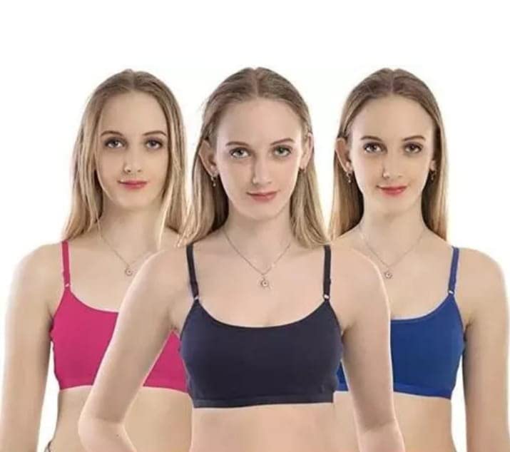 Milton Garments Women Sports T Shirt Dailywear Chudidhar Bra Multicolour Pack of 3-picture-49
