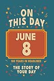 Happy Birthday! June 8: On This Day in Headlines – Nostalgic June 8 History Book with Authentic News and Memories – Perfect Birthday or Anniversary Gift