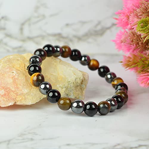 Image of Reiki Crystal Products Certified Natural Crystal Stone 8 mm Round Beads Bracelet for Men & Women | Reiki Charged Gemstone Bracelet | Multiple Stone Variants Available