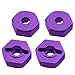 HobbyPark 12mm Aluminum Wheel Hex Drive Hub Adapters (4P) & M4 Locknuts (4P) for Redcat Racing ExceedRC HSP Himoto RC Hobby Car Accessories Purple