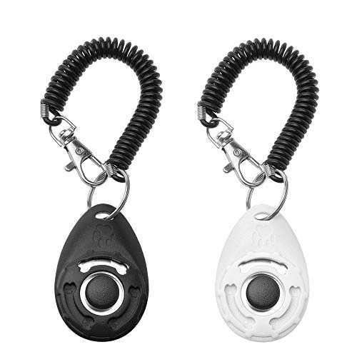 nykkola nykkola 2 Pack Hund Training Clicker Profi Hund Katze Vogel Puppy Pet Training Clicker, die mit Handschlaufe Cover