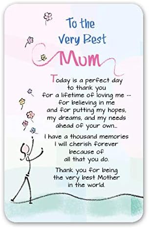 To the Very Best Mum Mini Keepsake Wallet Card Mothers Day