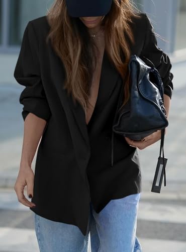 PRETTYGARDEN Fall 2025 Blazers for Women Business Casual Long Sleeve Lapel Pockets Dressy Suit Jackets Work Office Clothes3