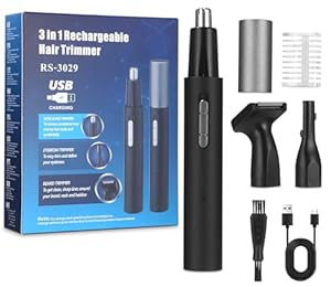 Nasenhaartrimmer Herren 3 in 1, Nasen und Ohrhaartrimmer Schmerzfreier Nasenhaarentferner Elektrisch Augenbrauenrasierer für Männer Nase, Ohren, Augenbrauen, Gesicht