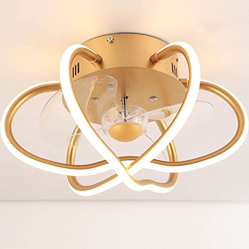 ROOTIFK Moderner Runder Stummgeschalteter Deckenventilator Mit Lichtern, Fernbedienung, Dimmen, 3 Farben, 3 Geschwindigkeiten, LED-Lüfter Mit Niedrigem Profil, Blattlose Unterputzmontage Für Zu Hause Cover