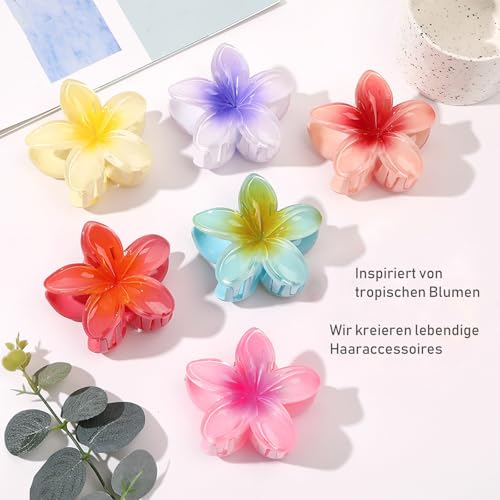 Balloome Hawaiian Flower Claw Clips, 6-Pack (Multicolored) — view 3