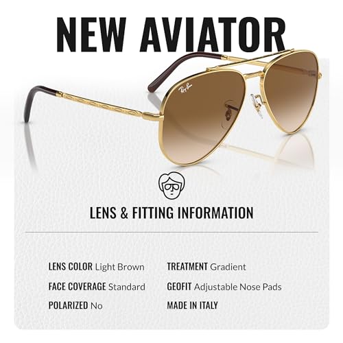 Image of Ray-Ban RB3625 NEW AVIATOR Sunglasses with Official Eyewear Kit