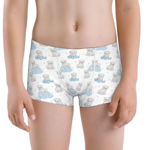 Boys' Cotton Boxer Brief Soft Underwear-Playful Polar Bear Pals