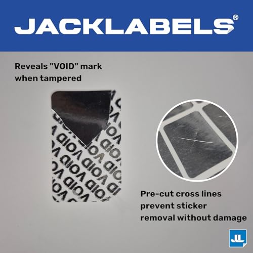 Image of Tamper Evident Void Hologram Sticker Rectangular 30mm X 20mm Silver Color | 5 Sheets of 28 Stickers Each with Void Seal Security Feature Stickers (Pack of 140)