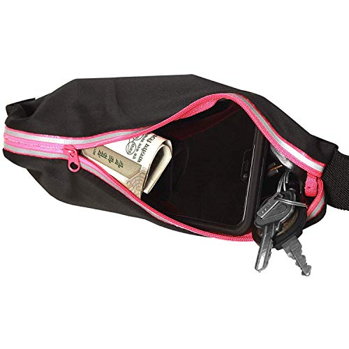 Image of Sport Running Marathon Polyester Waist Bag Pouch and Belt (Zip Color May Wary) (Pink)