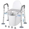 Takuyada FSA/HSA Eligible Width & Height Adjustable Raised Toilet Seat with Handles, Toilet Seat Risers for Seniors, Toilet Riser with Handles, Elevated Toilet Seat with Handles (Without Bucket)