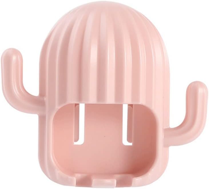 Wall Self-Adhesive Storage Rack Toothpaste Holder Wall-Mounted Toothbrush Hook Drain Shelf of Bathroom(D)