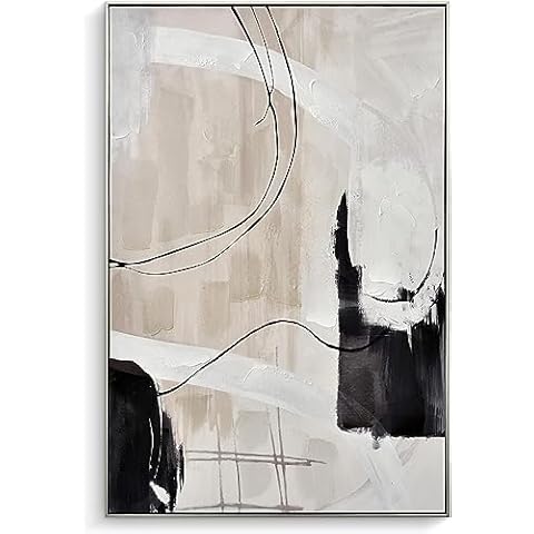 Creoate Abstract Canvas Wall Art, Hand Painted Texured Painting Canvas Artwork for Walls, 24x36 Inch, Framed Cover