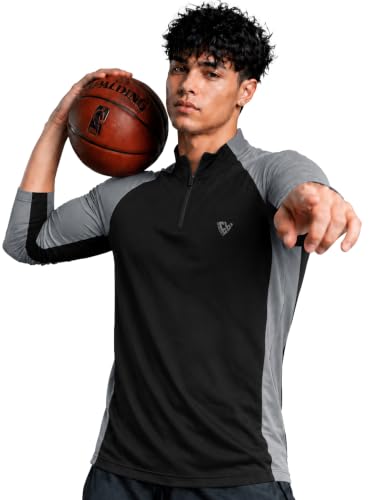 Image of EYEBOGLER Men's Solid Polo Neck Full Sleeve T-Shirt, Casual Gym Wear Regular Fit T-Shirt for Men