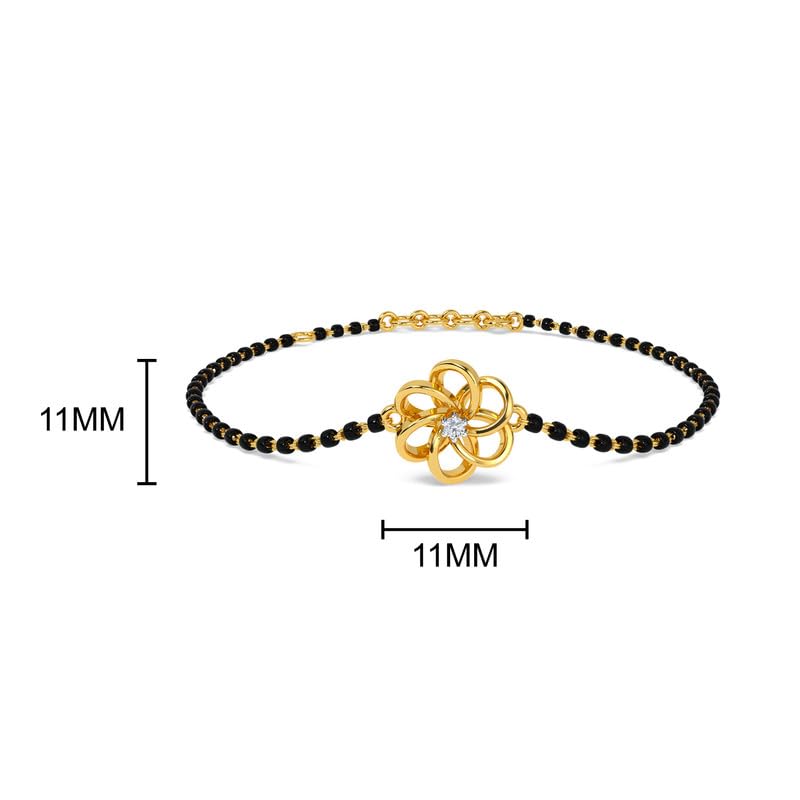 Image of KISNA Diamond Gold Mangalsutra Bracelet for Women