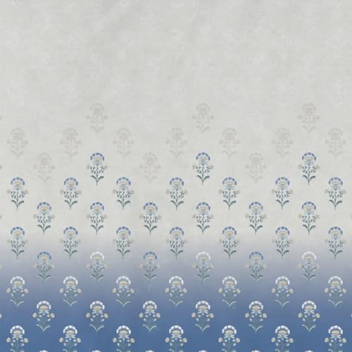 Image of DDECOR Live beautiful Cotton Queen Bed Sheet Set with 2 Pillow Covers (229 CM X 274 CM, Blue) Digital Print Global Ethnic 145TC GSM