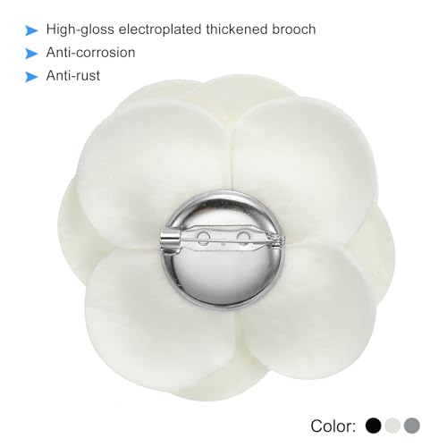 Image of PATIKIL Camellia Fabric Pin, Flower Brooch Artificial Flowers Brooches for Women Girls Cloth Wedding Party Decor Accessories Jewelry Gift