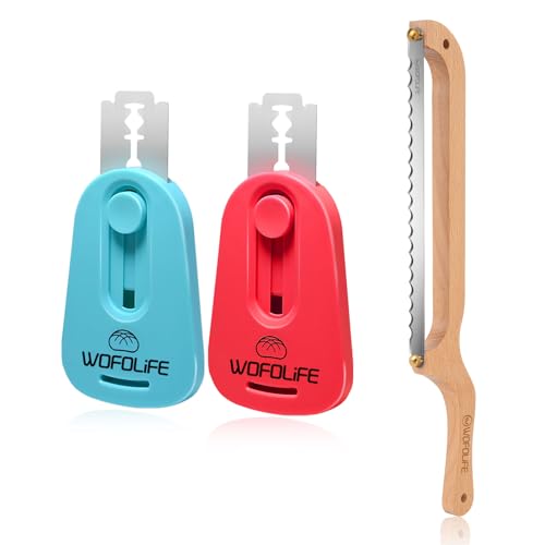 Bäckermesser 2er Set, Teigmesser Brot Backen Zubehör, Magnetisches Teigschneider Brotmesser Klein Brotklinge Langlebig und Leicht zu Reinigen zum Sauerteigbrotbacken mit Brotsäge