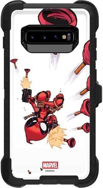 Skinit Decal Phone Skin Compatible with OtterBox Defender Galaxy S10 Plus - Officially Licensed Marvel Deadpool Legacy Deadpool Love Design
