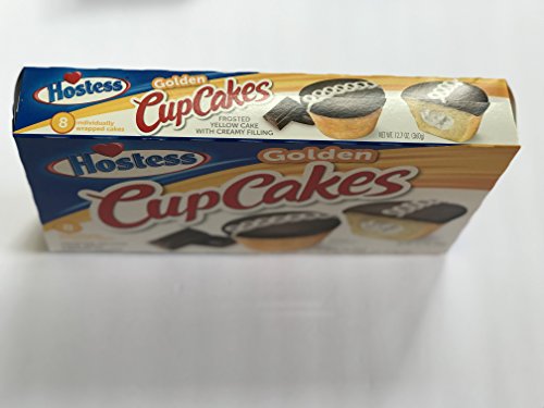 Hostess Golden CupCakes 8 individual wrapped cupcakes 12.7 oz Net WT. 12.7 oz (360g)