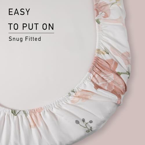 Image of Gllquen Baby Bassinet Sheets 2-Pack for Baby Girl Boy Floral