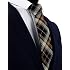 GUSLESON 2.8(7cm) Plaid/Striped Necktie Tartan Woven TR Material Tie + Gift Box