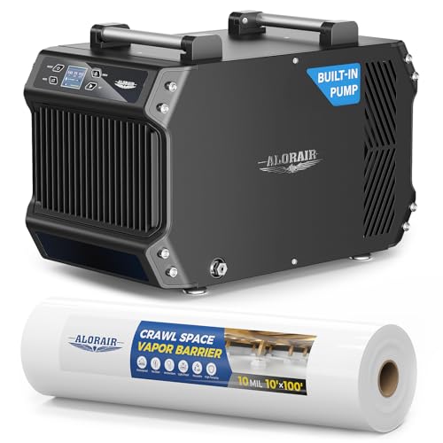 ALORAIR Galaxy 85P Crawlspace Dehumidifiers + Vapor Barrier 10 mil 10'x100' Bundle, for Basement, Commercial, Auto Defrost