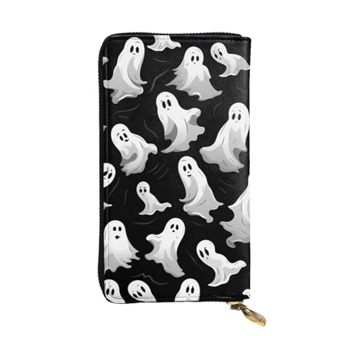 Halloween Goth Wallet for Men Women Long Purse Leather Clutch Large Business Handbag Travel Phone Holder Credit Card Holder Money Case with Zipper Leather Wallets Gift