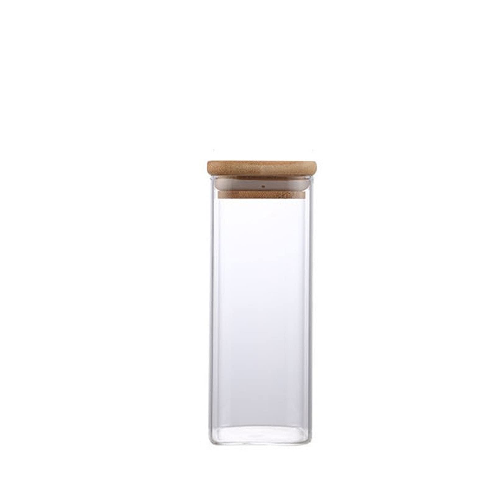 JINGYAN Storage Jars Square Sealed Glass Jars Kitchen Storage Box With Lid Tank Coffee Cereal Bean