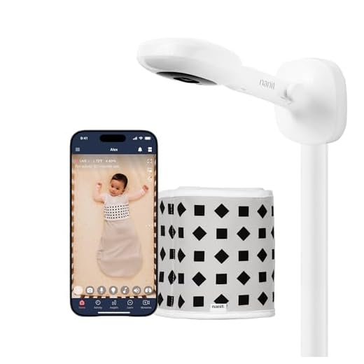 Nanit Pro Smart Baby Monitor & Wall Mount – Wi-Fi HD Video Camera, Sleep Coach and Breathing Motion Tracker, 2-Way Audio, Sound and Motion Alerts, Nightlight and Night Vision, Includes Breathing Band