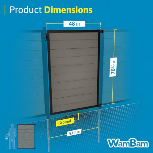 WamBam Composite Privacy Fence Gate, 6ft Slate Grey by WamBam Fence - Used condition - Image 6