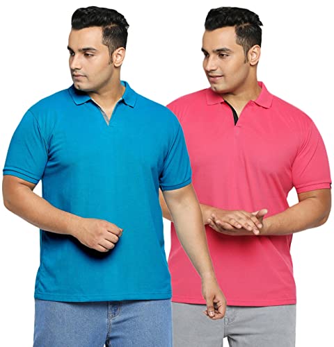 Image of Wear Your Opinion Men's Plus Size Half Sleeve Polo T-Shirt Combo (Set of 2)