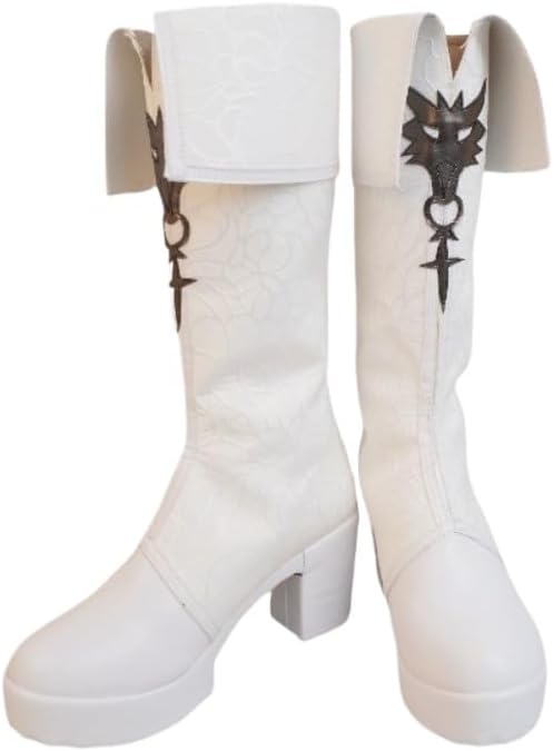 White Texas Cosplay Shoes High Heel for Game Arknights - Handmade Custom Cos Footwear for Woman Man Halloween