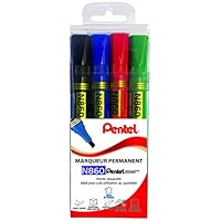 Pentel N860 Chisel Permanent Marker Black Pack Of 12