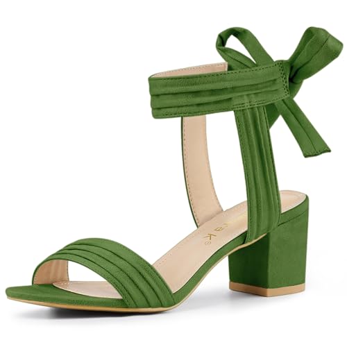 Image of Allegra K Women's Open Toe Ankle Tie Back Block Heels Sandals