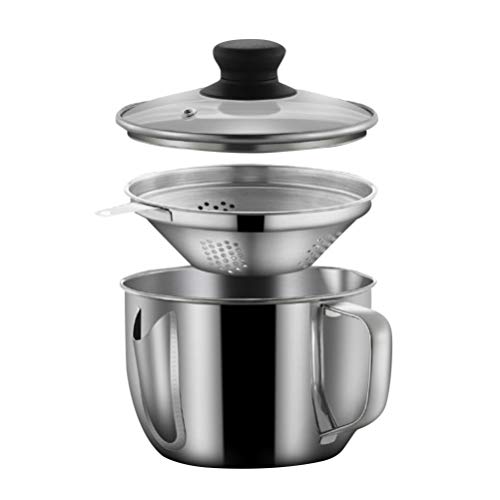 Cabilock Separatore Di Grasso Acciaio Inossidabile Coperchio e Setaccio Scolapasta Per Zuppe e Salse Cucina Utensile Essenziale Per Casa e Ristoranti