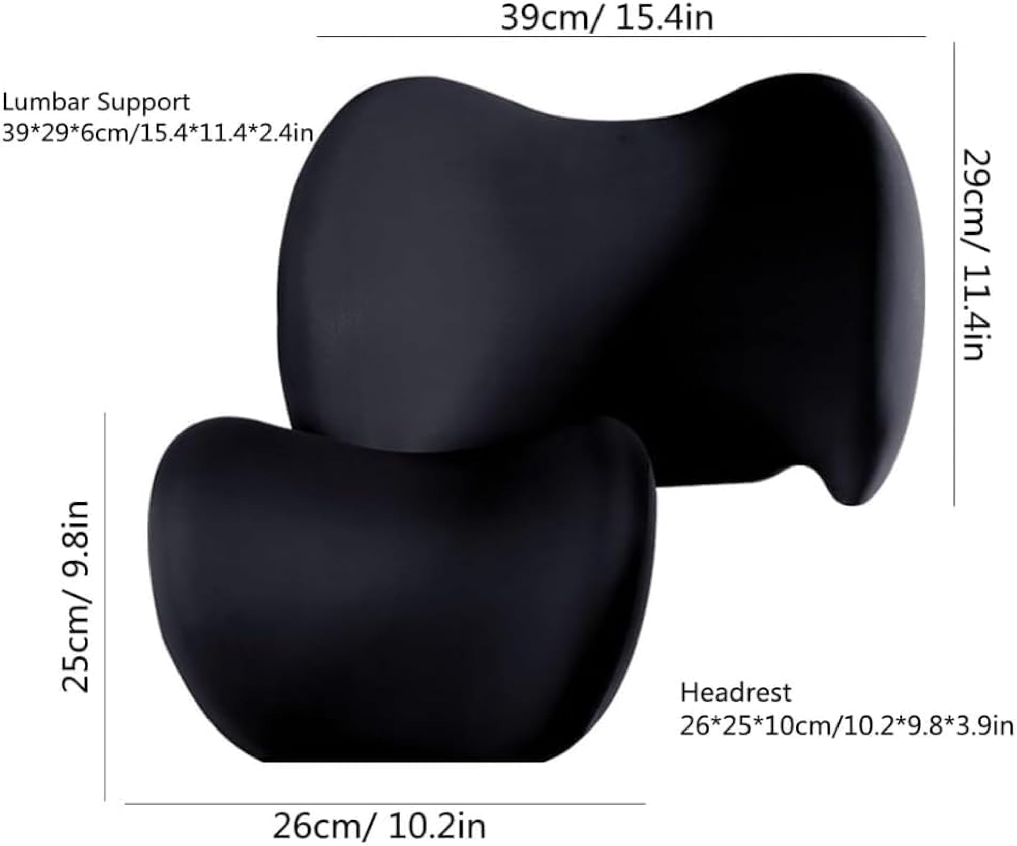 Car Neck and Back Cushion Memory Foam Lumbar Support Pillow
