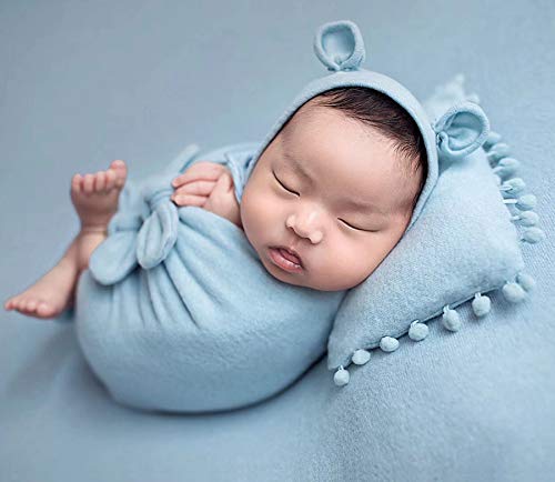 micia luxury ニューボーンフォト ベビーラップ 帽子 枕 おくるみ ヘッドバンド 5ピースセット 撮影 新生児 小物 写真 2