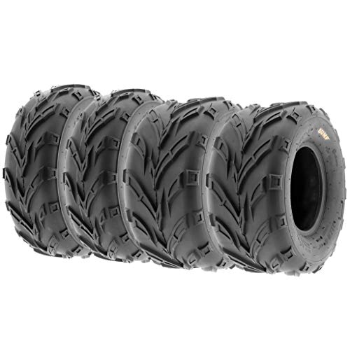 Set of 4 SunF A004 Go-Kart ATV Tires 21x7-10 Front & 22x10-10 Rear, all terrain, 6 PR, Tubeless