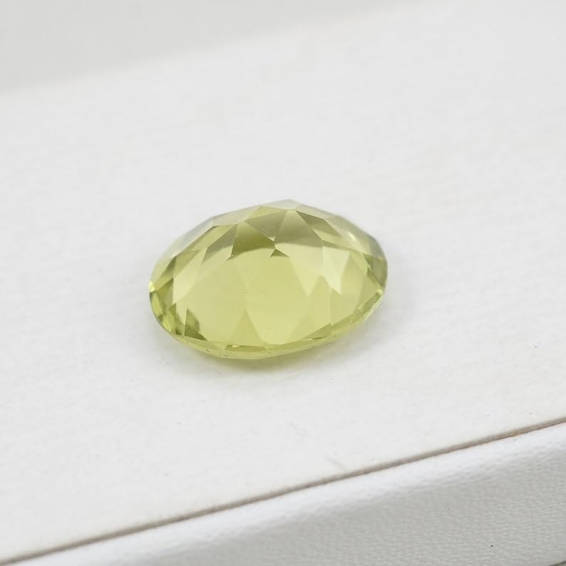 Péridot de laboratoire 6x4mm gemme ovale fabrication de bijoux bague - 5