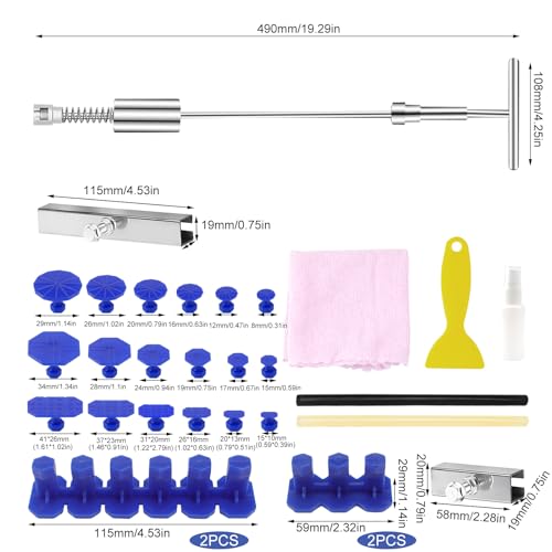 Jeinbuil Dellen Reparatur Ausbeulwerkzeug T Bar Puller Auto Reparatur Dellen Reparaturset Auto Paintless Dent Removal Kit für Fahrzeug Dellen Entfernen